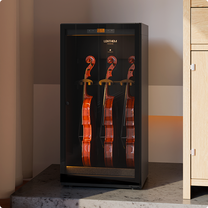 Violin Humidity Control Cabinet | ClimaCab Display
